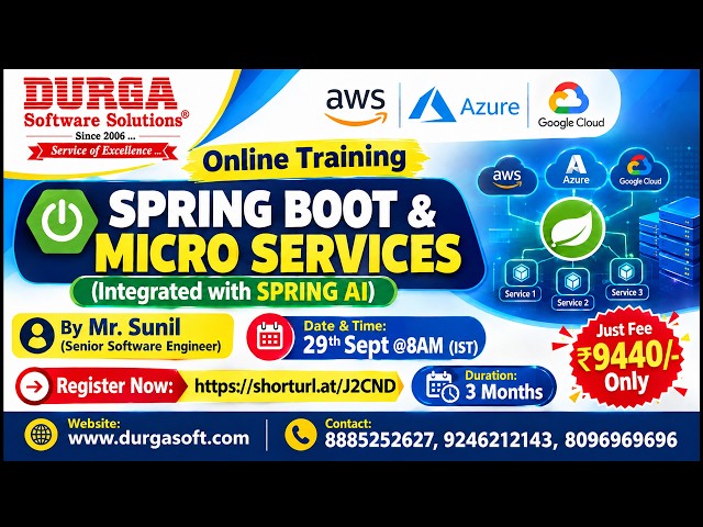 SPRING BOOT & MICRO SERVICES Online Training @ DURGASOFT