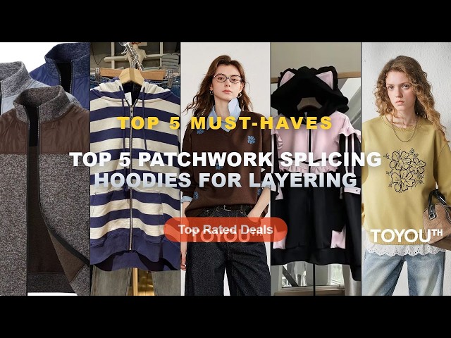 Best Top 5 Patchwork Splicing Hoodies For Layering on AliExpress | Review - TOYOUTH Women's Floral E