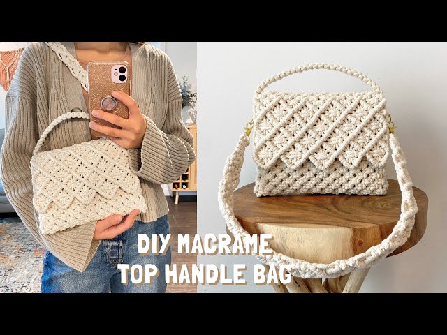 DIY Macrame Top Handle Flap Bag Tutorial