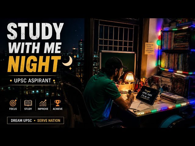 STUDY WITH ME | NIGHT STUDY LIVE 📚 | UPSC ASPIRANT