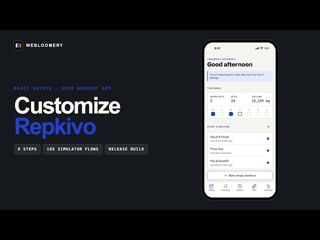 Repkivo Tutorial — Customize a React Native & Expo Workout App | Webloomery