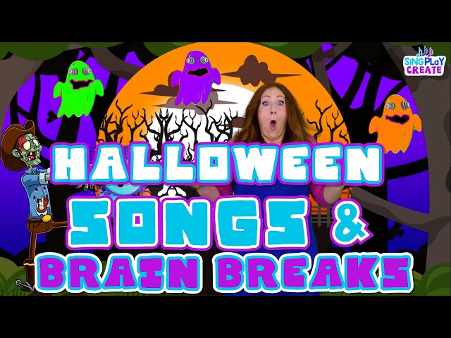 LIVE Halloween Songs & Brain Breaks for Kids | Sing Play Create| 24/7