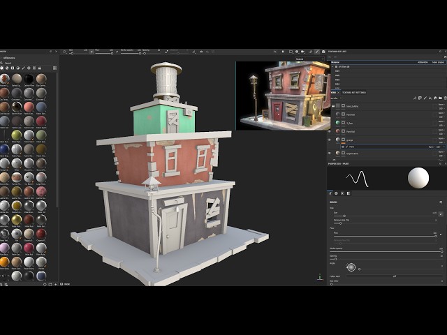How I Texture and Render Stylized Buildings | Live 3D Environment Art