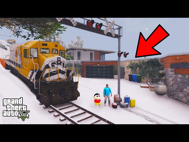 Franklin And Shinchan Start A Road Trip With Police Bus & Cop IN GTA V