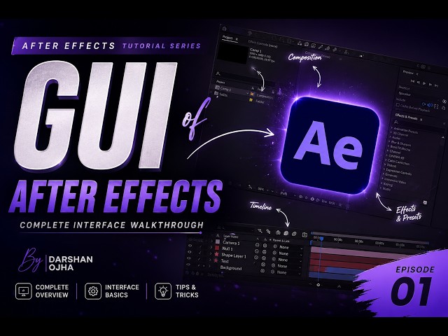 EP01-After Effects GUI Explained | Complete Interface Guide for Beginners l Darshan Ojha