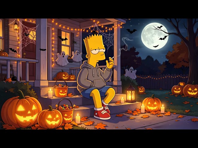 Midnight Lofi Smoke 🚬 Relaxing Beats Beside Spooky Decors