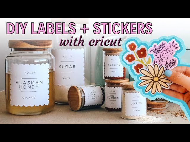 Beginners!! How To Make Labels + DIY Waterproof Stickers With Cricut! Organizing Spice Rack Ideas!