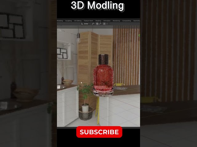 Make a Glass Perfume Bottle  in Blender 3D Modeling #freestor #blender3dmodeling #3dmodeling