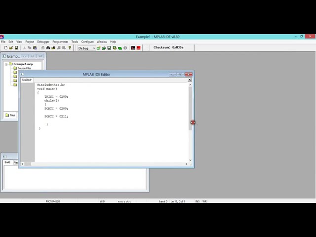 How to write Embedded C code in MPLAB IDE