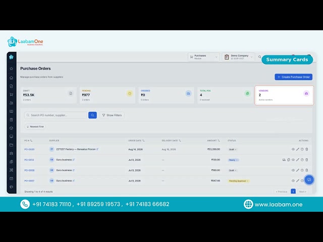 Laabam.one Purchases – Purchase Orders Tutorial | Manage Supplier Orders