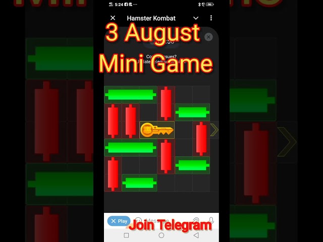 🔥3 August Mini Game🔥|Hamster kombat mini game kaise khele | puzzle solve get key #shorts