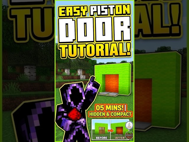 How to Build an EASY 2x2 Piston Door in Minecraft! (Tutorial)