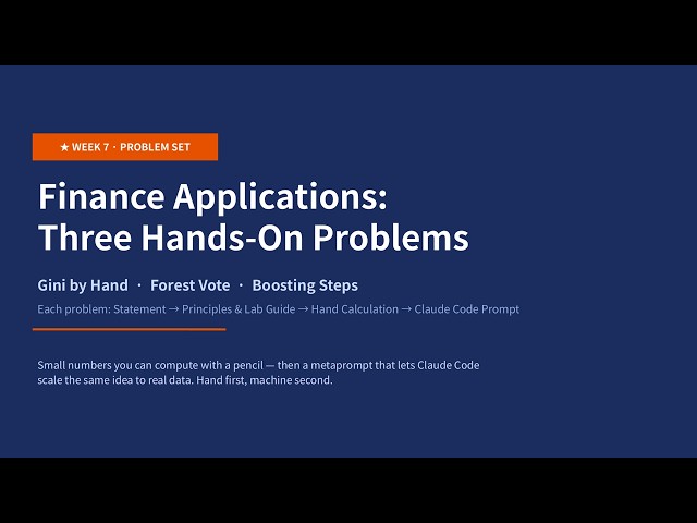 Financial Machine Learning Week 7 Problem Set — Gini by Hand, Forest Vote, Boosting Steps