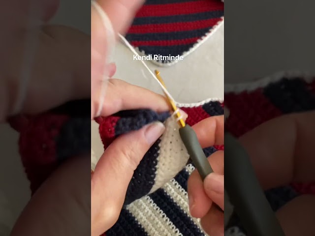 Çizgili Bandana Örüyoruz | Crochet Bandana Tutorial #crochettutorial