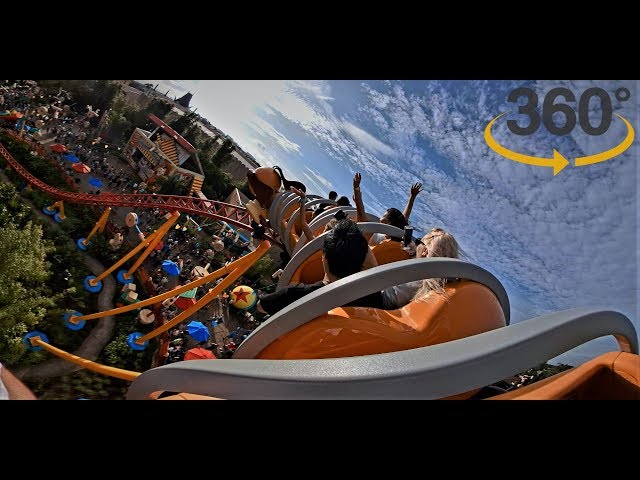 360 POV ride middle row Slinky Dog Dash OPENING DAY with vloggers! | Toy Story Land VR 4K 5K