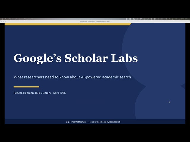 Google's Scholar Labs