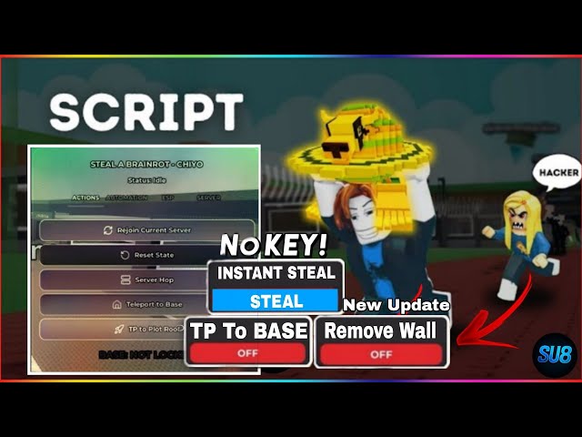Steal a Brainrot Script GUI Hack | Instant Steal, Infinite Cash, Auto Lock Base + More!
