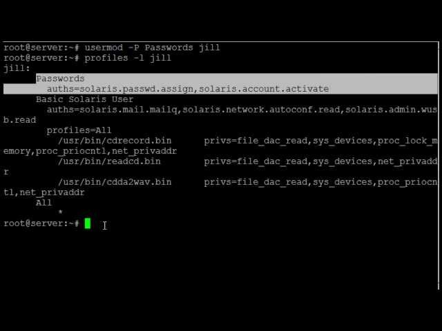 Solaris 11 RBAC for Password Management