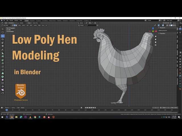 Low poly hen modeling in blender/chicken