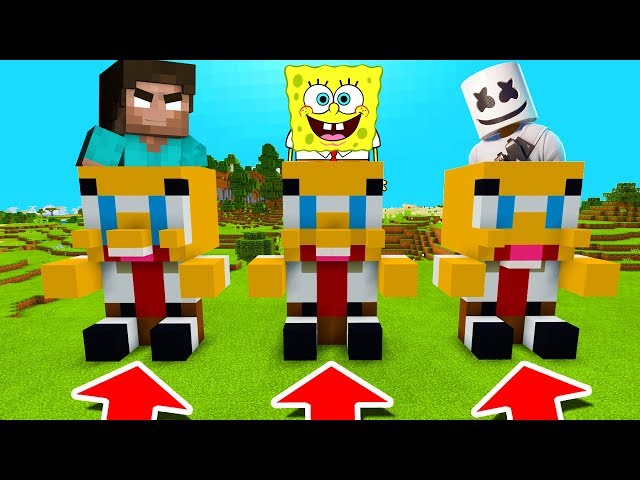 Minecraft PE : DO NOT CHOOSE THE WRONG SPONGEBOB! (Herobrine, Spongebob & Marshmello)