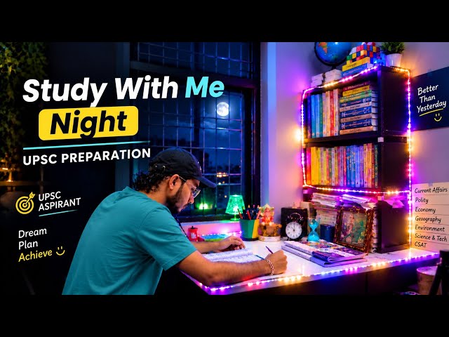 🌙 Study With Me 🌙 Night Study Session | UPSC Preparation | UPSC Aspirant | Study Motivation