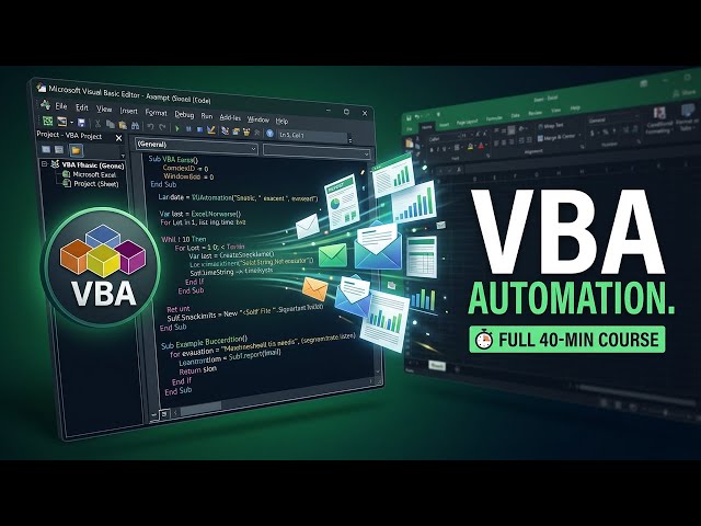 Excel VBA Full Course – Automate Reports, Emails, and UserForms Step by Step Tutorial