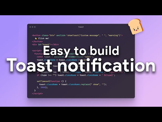 [JS, CSS] I use it on EVERY project - simple Toast notification