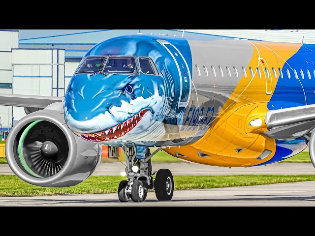 ✈️ 80 AIRPLANE TAKEOFFS & LANDINGS in 60 MINS 🇬🇧 Manchester Airport Plane Spotting [MAN/EGCC]