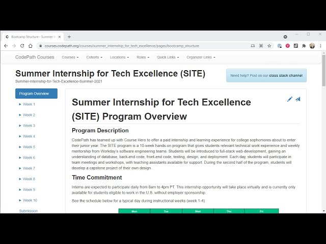 CodePath.org SITE Course Portal Walkthrough