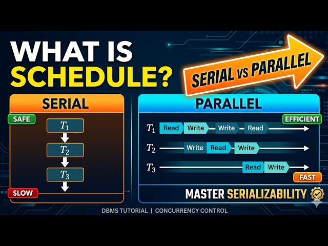 What is Schedule in DBMS | Serial vs Parallel Scedule | Serializable