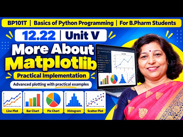12.22 Unit V Matplotlib Practical Implementation | Plots, Graphs & Data Visualization in Python