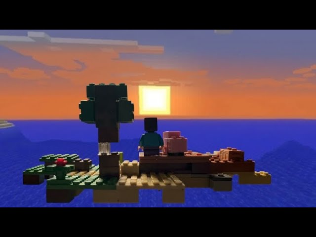 Survival Island LEGO Minecraft | Stop Motion animation 