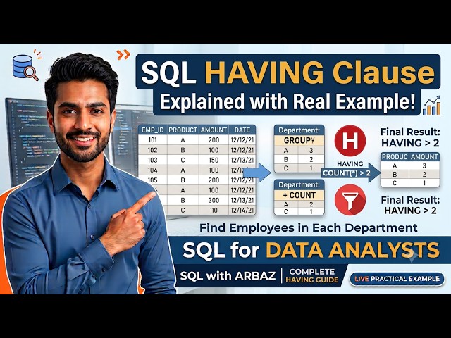 SQL HAVING Clause Explained with Real Example   GROUP BY + COUNT   SQL for Data Analysts