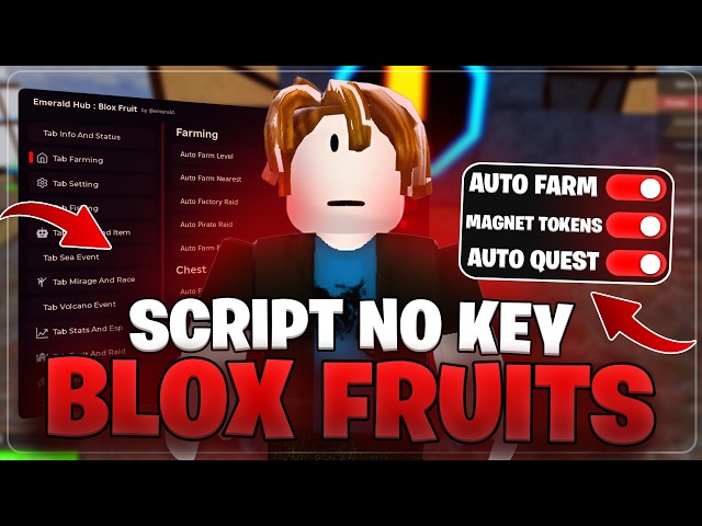 🔥 Blox Fruits SCRIPT | Auto Farm, Magnet Tokens, Auto Quest !! (NO KEY)