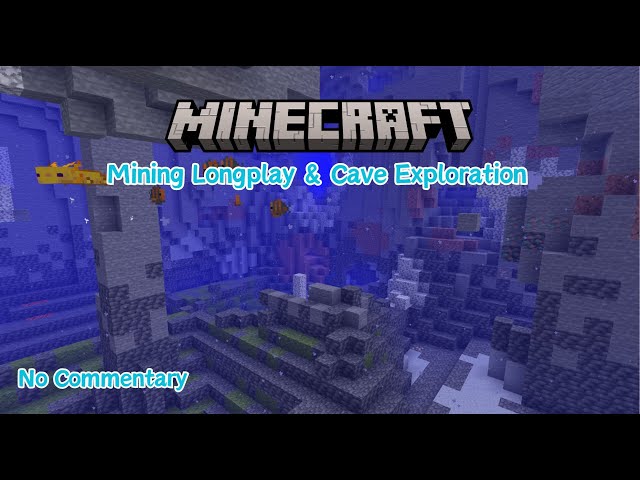 Deep Underwater Cave - Minecraft Longplay Mining - No Commentary - 1.20