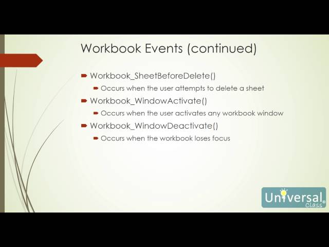 Lesson 8: Events - Visual Basic for Applications Course