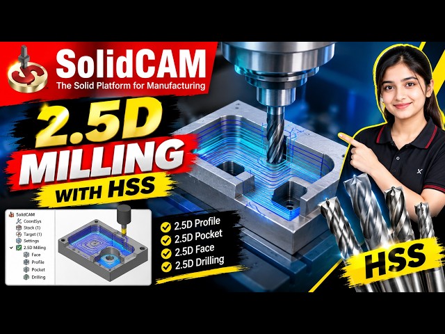 SOLIDCAM 2.5d WITH HSS #solidcamtrainng#