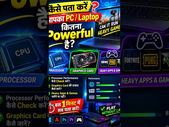 Aapka PC/Laptop Kitna Powerful Hai? 😱 1 Minute Mein Pata Karein! | CPU & GPU Performance Check 🔥