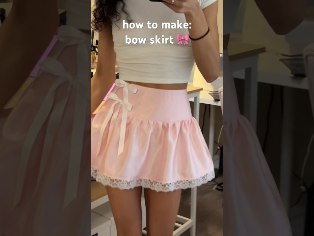 how to sew a skirt without a zipper! like and sub for more tutorials 🎀 #sewingtutorial #coquette