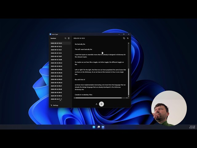 Live Voice Typer AI Coding session