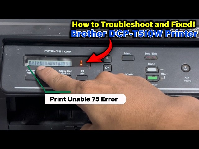 How to Troubleshoot " Print Unable 75 Error" | Replace Purge Unit | Brother DCP T510W Printer.