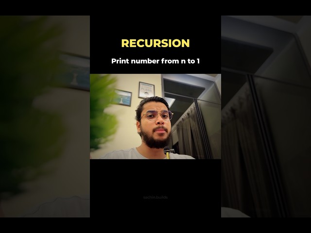 🔢 Print N to 1 Using Recursion in Java 💻⚡ | Recursion Example | Java DSA #Shorts