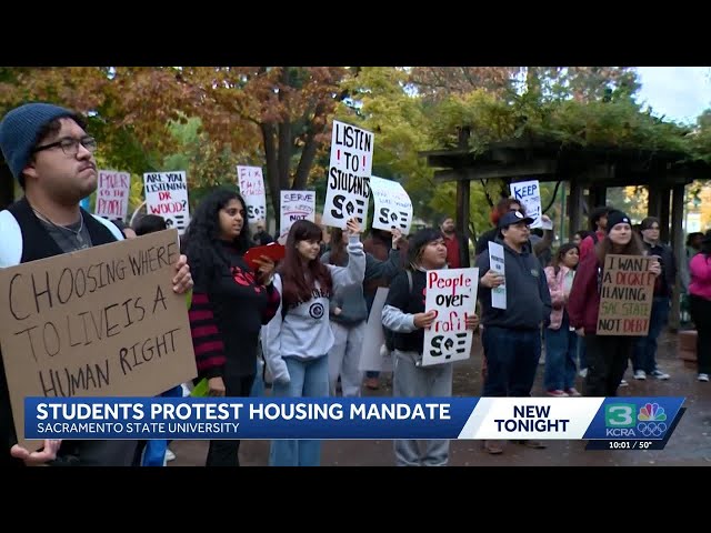 Sacramento State students protest new campus housing requirement