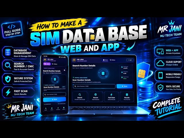 🔥 HOW TO MAKE A SIM DATABASE WEB & APP BY MR JANI 🚀 | HTML CSS JAVASCRIPT PROJECT 💻
