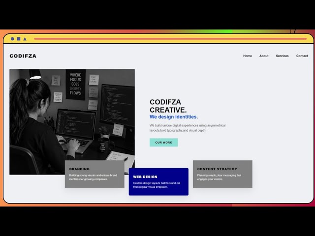 How to Create an Asymmetrical Layout Website Using HTML & CSS | Modern Web Design