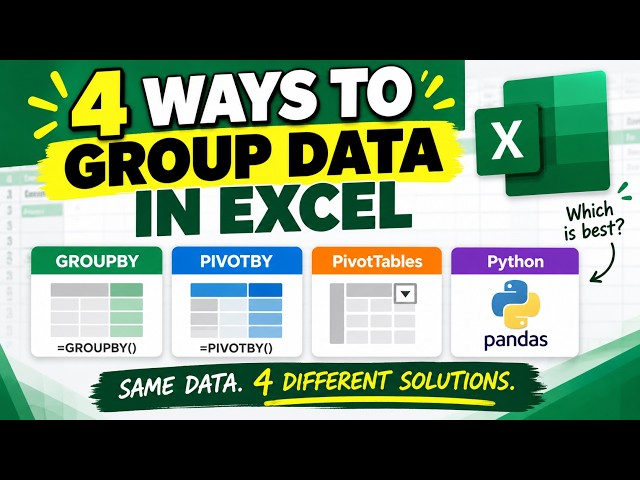 Excel GROUPBY vs PIVOTBY vs PivotTables vs Python
