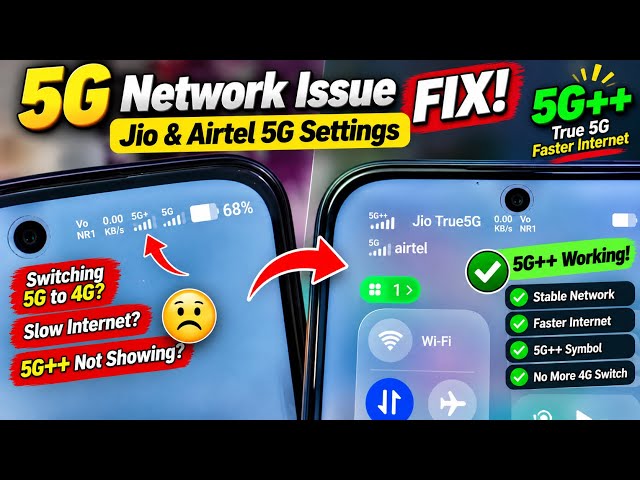 5G Network Issue FIX! 😱 5G+ Not Showing & Slow Internet Fix || Jio & Airtel 5G Settings || Vivo T4x 