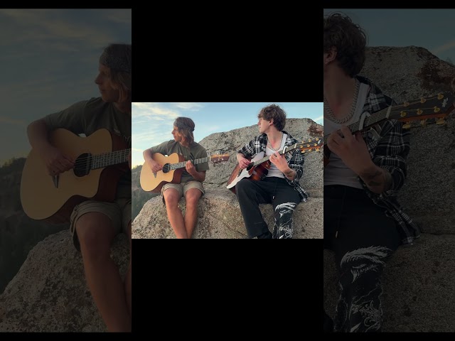 Guitar duet with the sunset… chorus section from our new song #shorts 👇