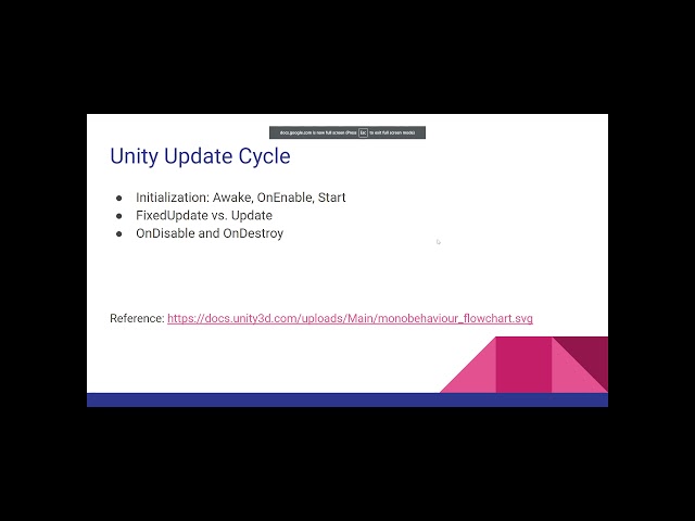 Intro to Unity: Coding 2021