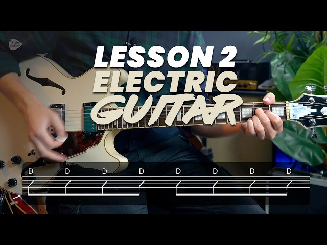 Electric Guitar Lesson 2 - Next chords and Strumming Jam Track